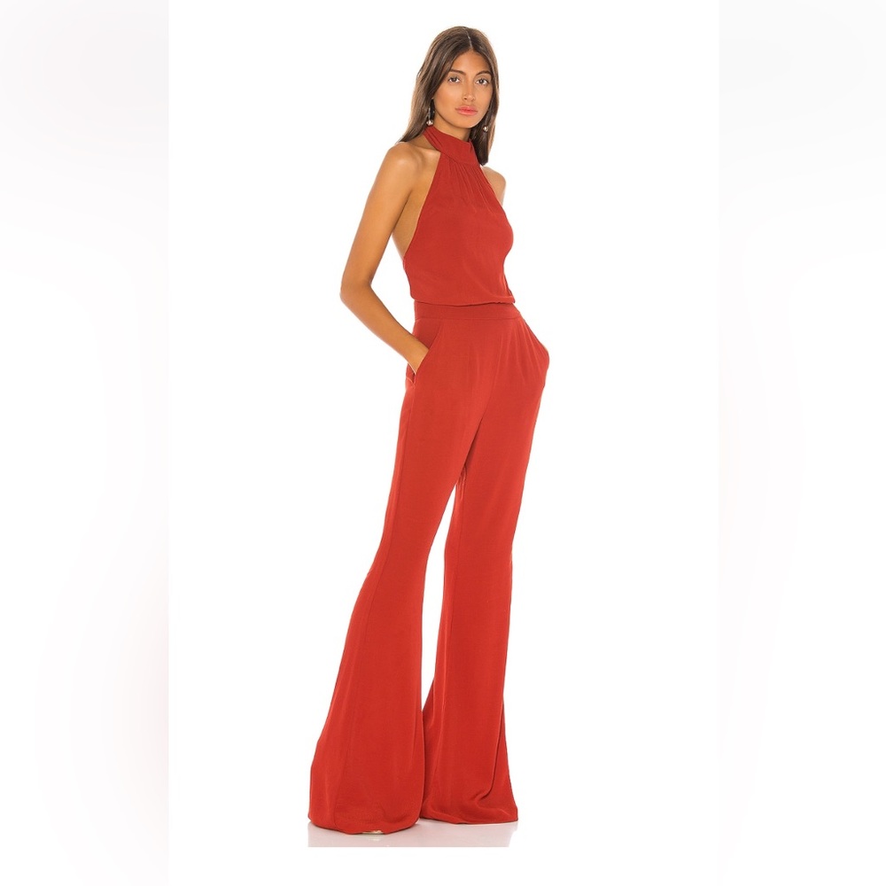Ava Jumpsuit in Spice by Flynn Skye with flare legs.